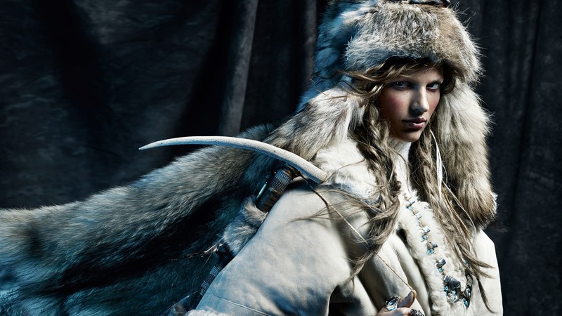 Bette Franke, Top Fashion Models 2015, model, fur, wolf
