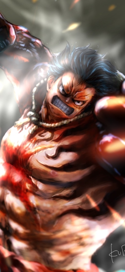 Anime One Piece, Monkey D. Luffy, 828x1792