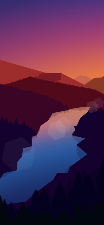 Artistic Minimalist, Mountain, Landscape, 828x1792