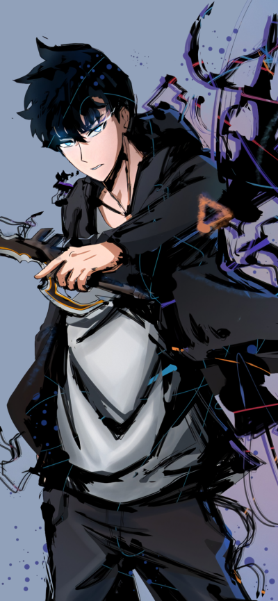 Anime Solo Leveling, Sung Jin-Woo, 828x1792