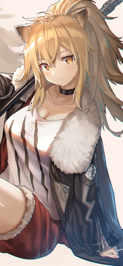 Video Game Arknights, Blonde, Yellow Eyes, Siege (Arknights), 828x1792