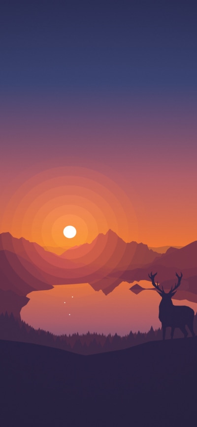 Video Game Firewatch, Sunset, 828x1792