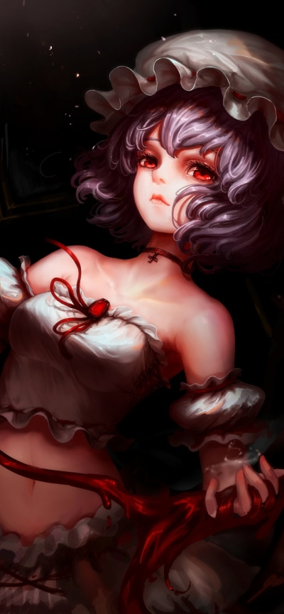 Anime Touhou, Remilia Scarlet, 828x1792