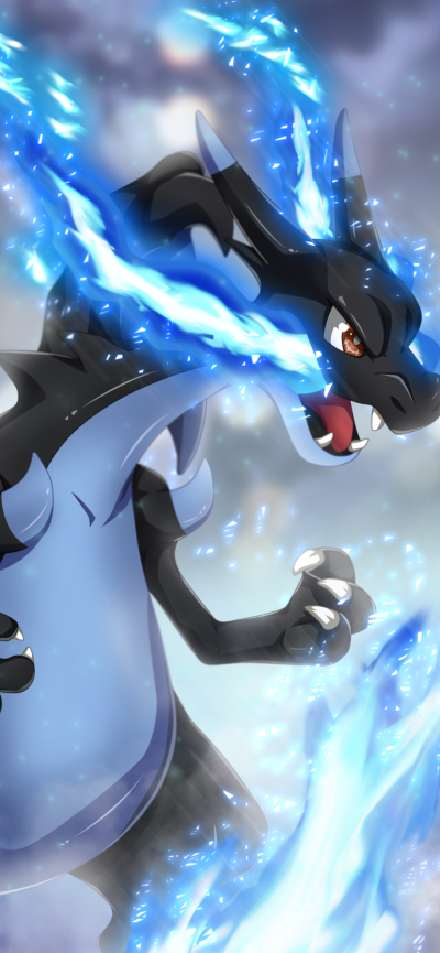 Anime Pokémon, Mega Charizard X (Pokémon), 828x1792