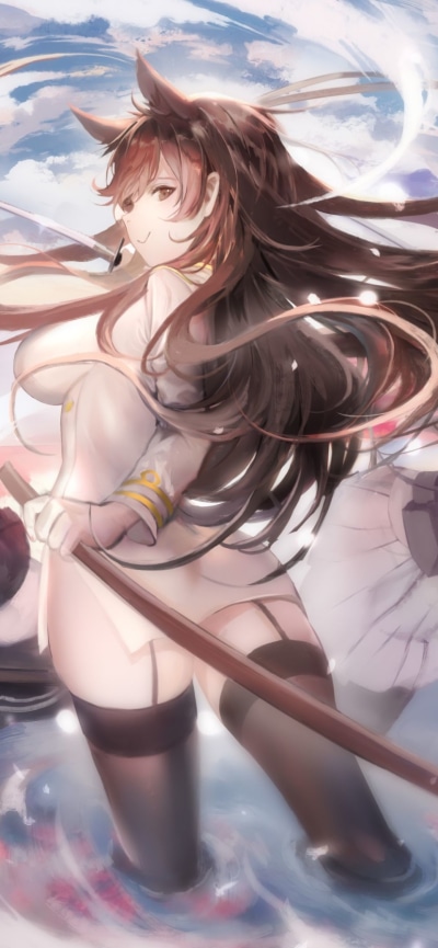 Anime Azur Lane, Atago (Azur Lane), 828x1792