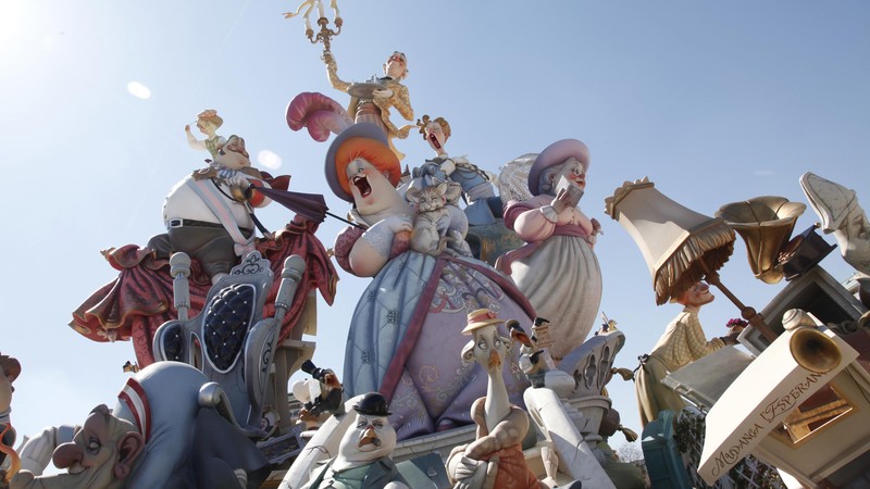 Las Fallas, holiday Valencian Community, Spain, fire, spring, burning of giant puppets, event