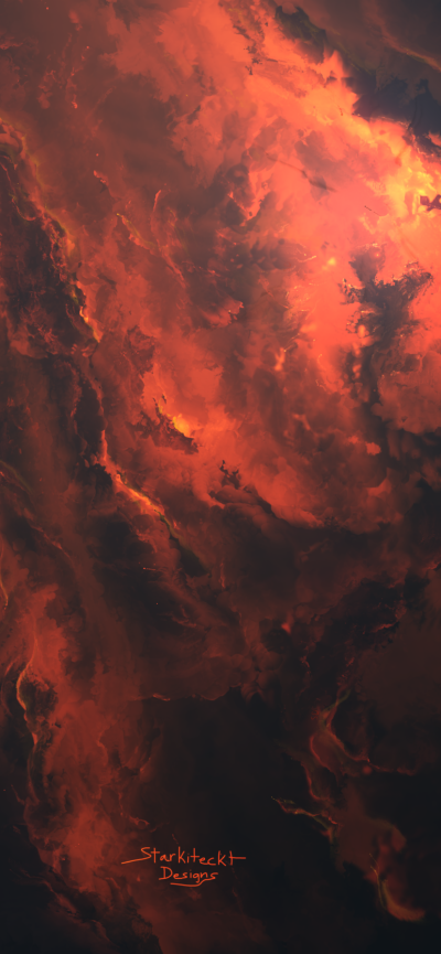 Sci Fi Nebula, Space, Orange (Color), 828x1792