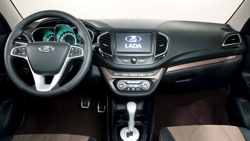 Lada Vesta, interior, sports car, city cars, review, test drive, 2015 cars, front, side