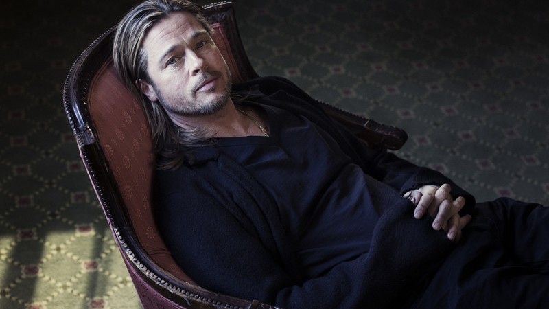 Brad Pitt, William Bradley Pitt, actor, producer, look, chair, room