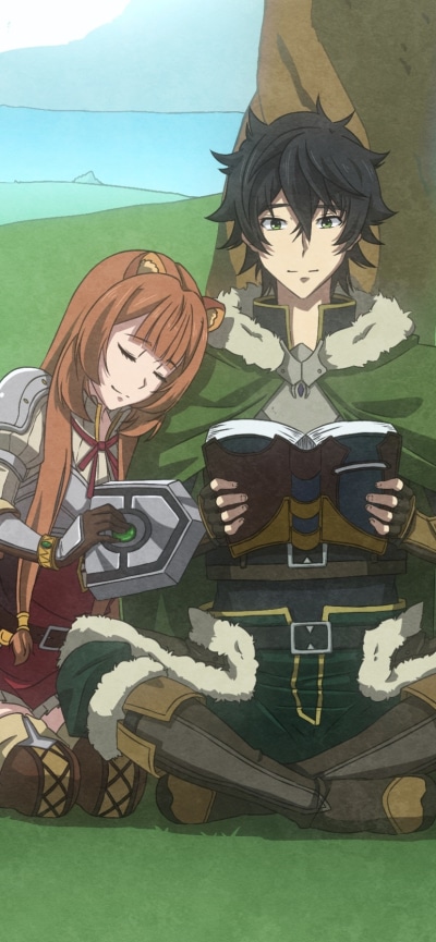 Anime The Rising of the Shield Hero, Naofumi Iwatani, Raphtalia (The Rising Of The Shield Hero), 828x1792