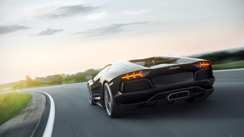 lamborghini, 4k, supercar, aventador, black