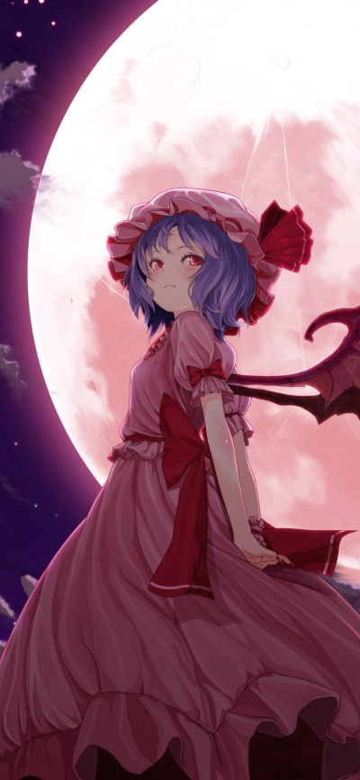 Anime Touhou, Remilia Scarlet, 828x1792