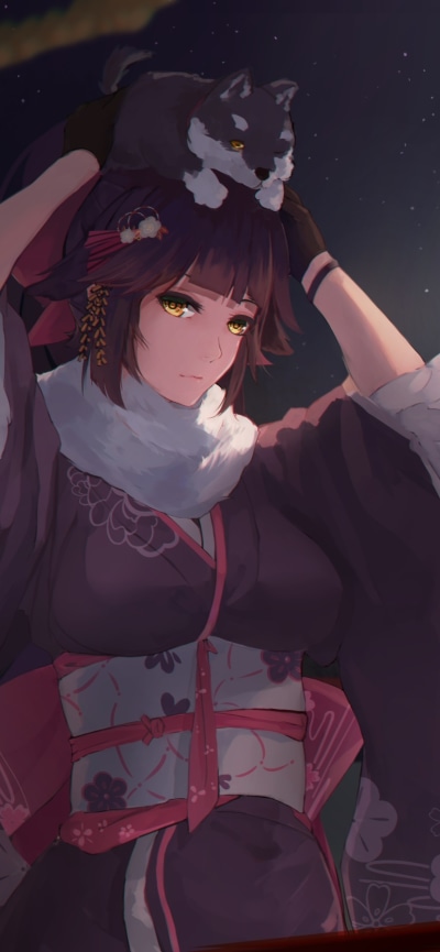 Anime Azur Lane, Takao (Azur Lane), Animal Ears, Bilan Hangxian, 828x1792