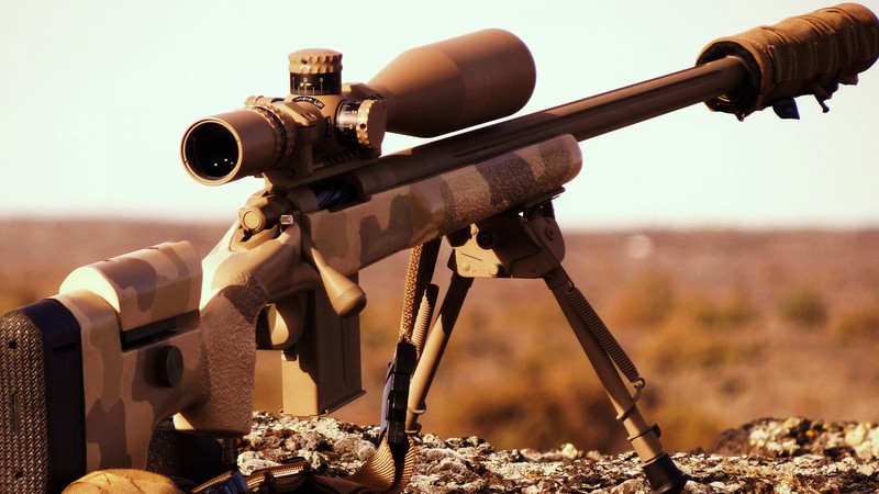 AR-15, rifle, custom, semi-automatic, multicam, silencer, scope