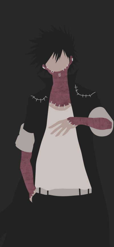 Anime My Hero Academia, Minimalist, Dabi (Boku No Hero Academia), Black Hair, Coat, Scar, 828x1792