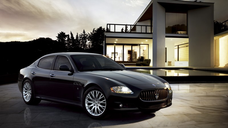 Maserati Quattroporte, supercar, luxury cars, sports car, front, review, test drive, black