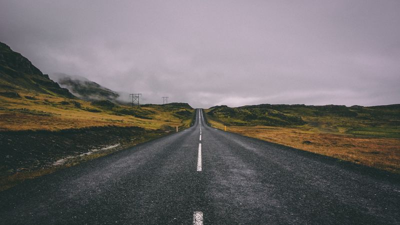 road, hills, landscape, nature, 4k