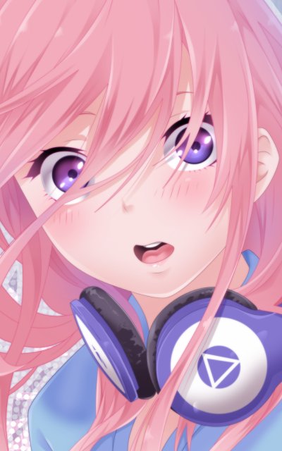 Anime The Quintessential Quintuplets, Purple Eyes, Blush, Miku Nakano, Face, Headphones, 800x1280