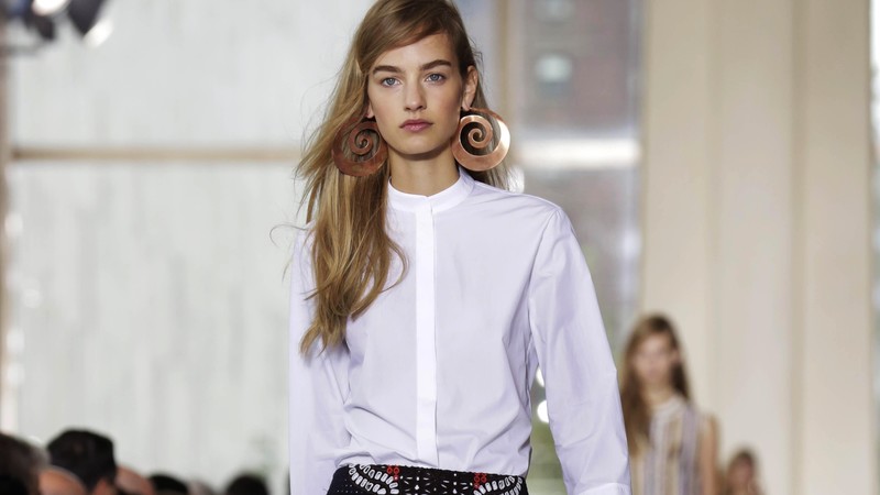 Maartje Verhoef, model, spring 2015 top models, fashion show, white shirt