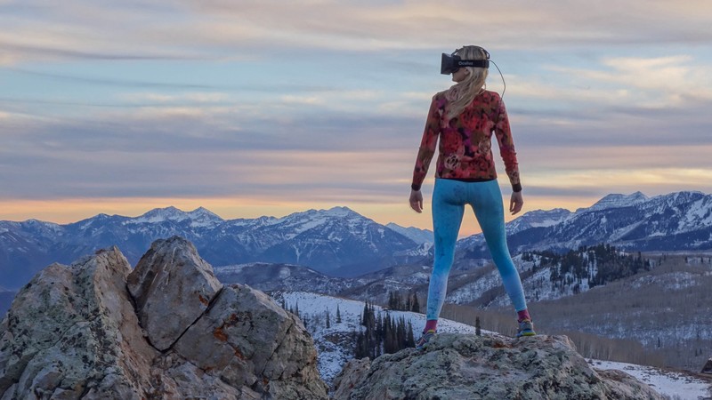 Oculus Rift, VR headset, review, virtual reality, girl, Rift, mountain, nature