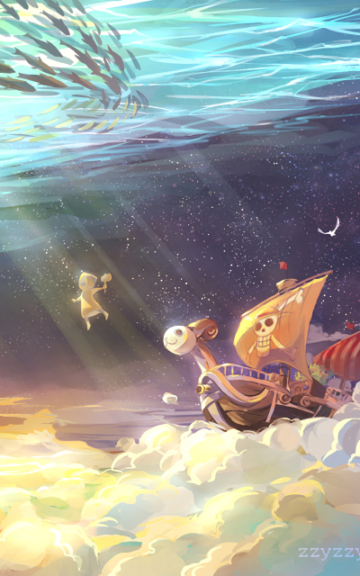 Anime One Piece, Underwater, Going Merry (One Piece), 800x1280