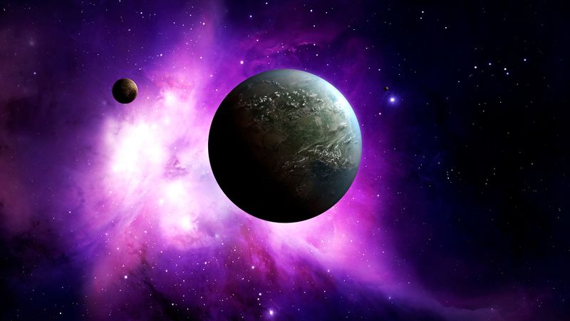space, planet, stars, nebula, light, 4k