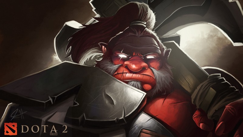 Dota 2, game, characters, Axe, armour, hero, monster, fantasy, art, fire, Magic, Battle, screenshot