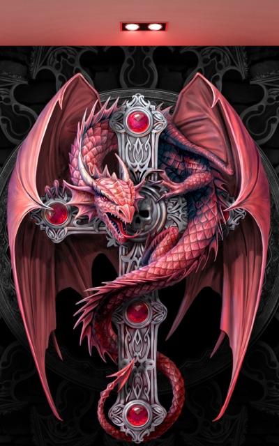 Fantasy Dragon, Cross, Gothic, 800x1280