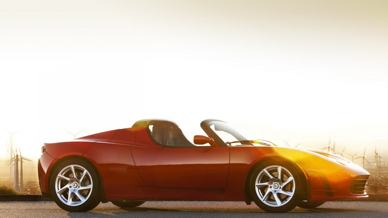 Tesla Roadster, electric cars, Tesla Motors, sports car, red, side, speed, review, test drive