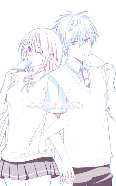 Anime Kurokos Basketball, Satsuki Momoi, Tetsuya Kuroko, 800x1280