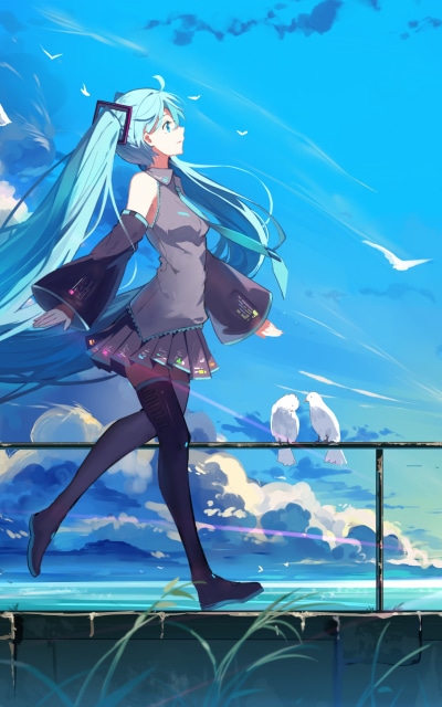 Anime Vocaloid, Hatsune Miku, 800x1280