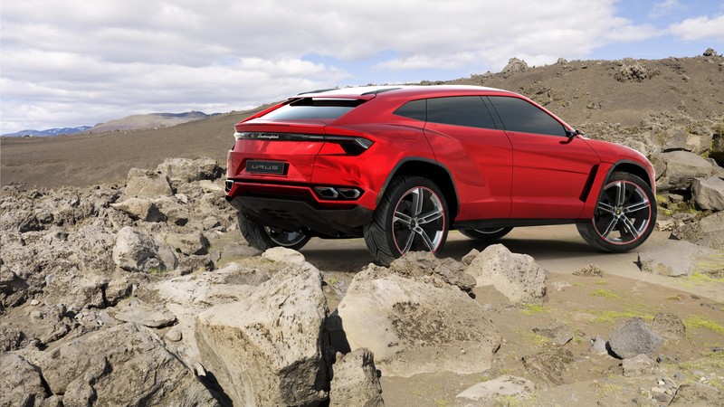 Lamborghini Urus, concept, Lamborghini, supercar, SUV, crossover, carbon, red, back