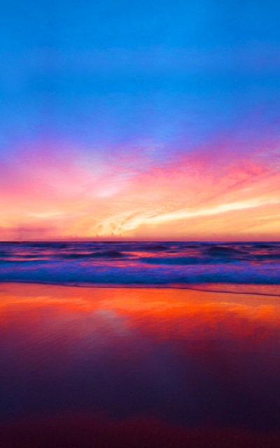 Earth Sunset, Scenic, Horizon, Beach, Colorful, 800x1280