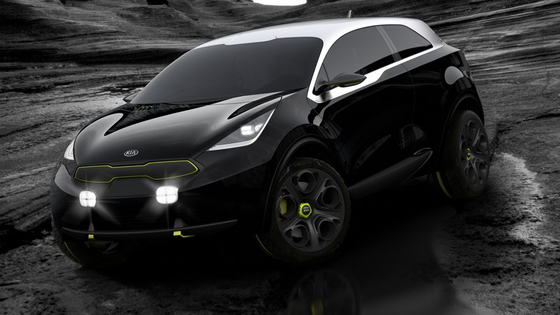 Kia Niro, concept, Kia, crossover, hybrid, ecosafe, black, mountain, test-drive