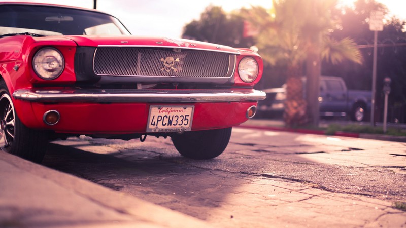 Ford Mustang, classic cars, Ford, pony car, Ford, custom, Mustang, coupe, red, front