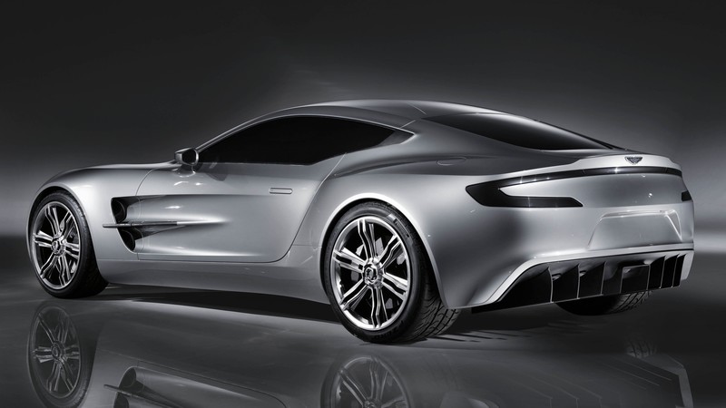 Aston Martin One-77, supercar, Aston Martin, limited edition, luxury cars, sports car, silver, back, side