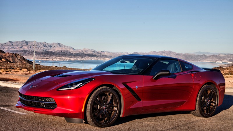 Chevrolet Corvette C7, sports car, Stingray, Chevrolet Corvette, Premiere Edition, ZF1, Chevy, supercar, red, 2015 Detroit Auto Show. NAIAS