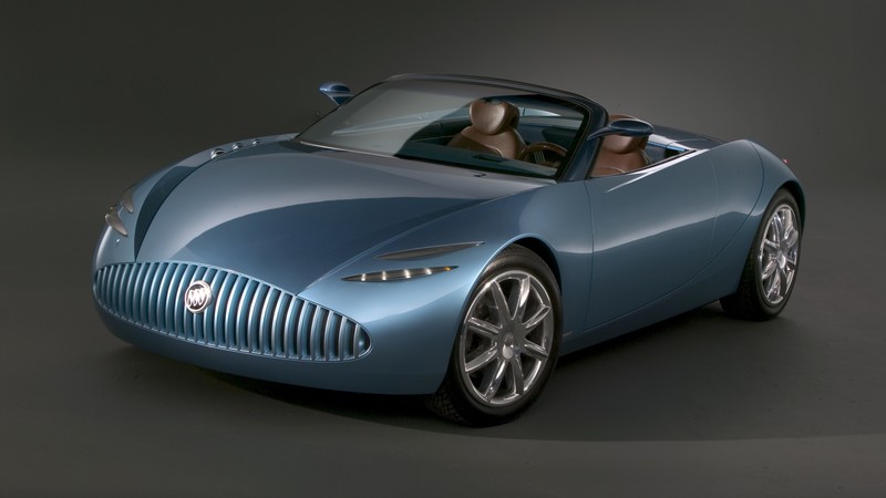 Buick Bengal, concept, Buick, classic cars, roadster, cabriolet, blue, front