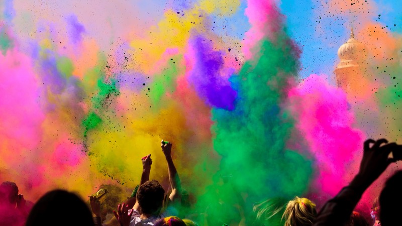 Holi Festival Of Colours, Indian holiday, spring, life, new moon, Holika, colored powder, event