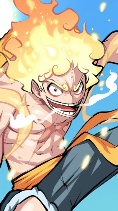 Anime One Piece, Monkey D. Luffy, Gear 5 (One Piece), 750x1334