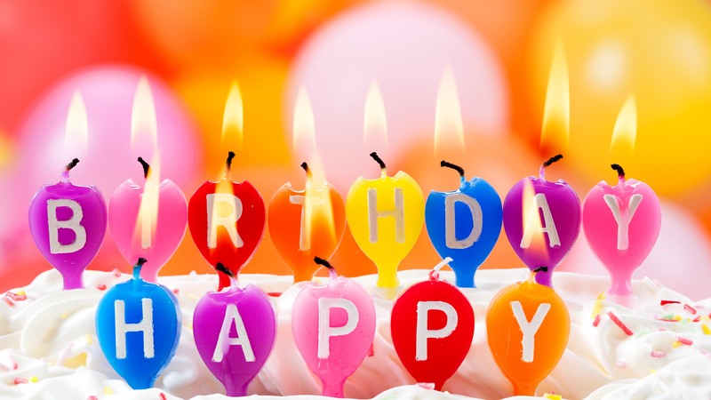happy birthday, candles, fire, holiday, happiness, bokeh