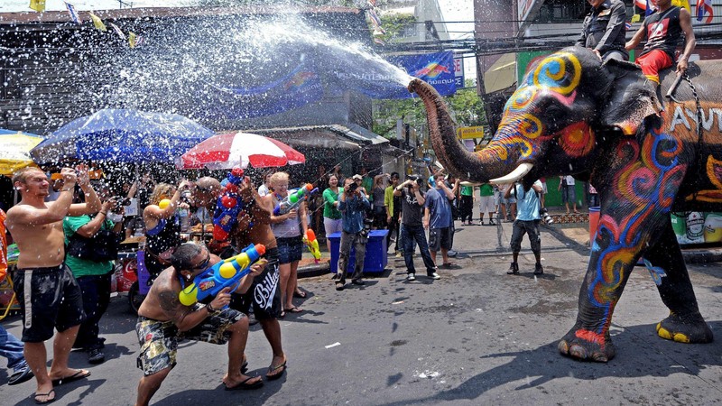 Songkran, Thai New Year, Thailand, Water Festival, elephant, event
