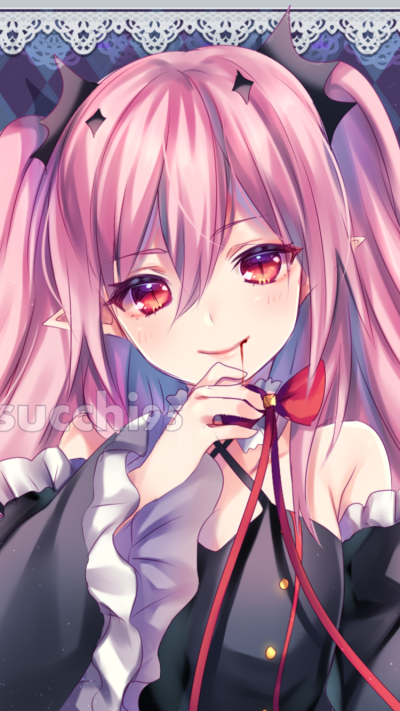 Anime Seraph of the End, Red Eyes, Krul Tepes, Pink Hair, 750x1334