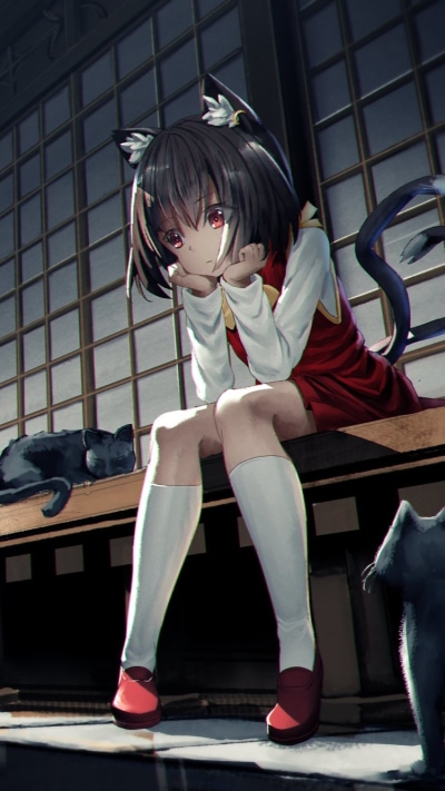 Anime Touhou, Chen (Touhou), 750x1334