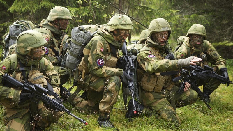 Norwegian Army, Norwegian Armed Forces, soldier, camo, mission, rifle, forest