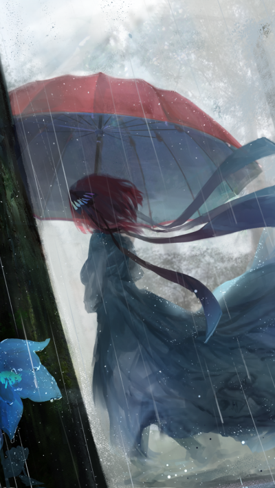 Anime The Quintessential Quintuplets, Pink Hair, Rain, Flower, 5-Toubun No Hanayome, Nino Nakano, 750x1334