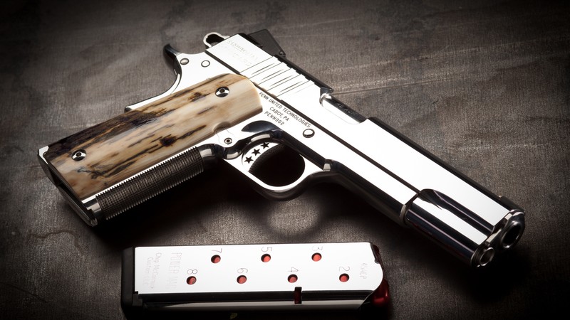 Cabot 1911, pistol, 4K, silver
