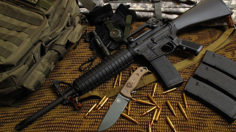 M16 rifle, M16A1, M4A1, U.S. Army, bullets, ammunition, camo