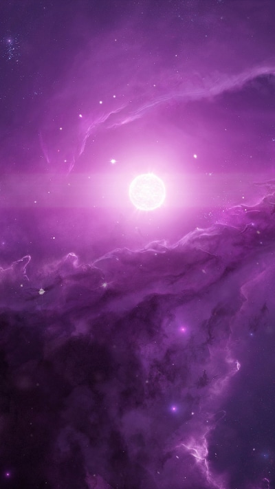 Sci Fi Nebula, Space, Purple, 750x1334