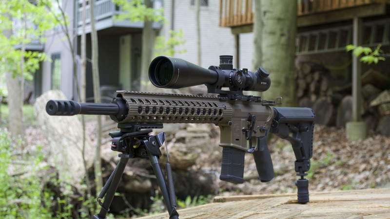 AR-15, rifle, custom, semi-automatic, multicam, camo, scope